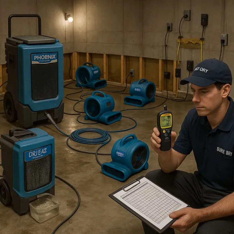 Structural Drying and Dehumidification process in Canastota, NY